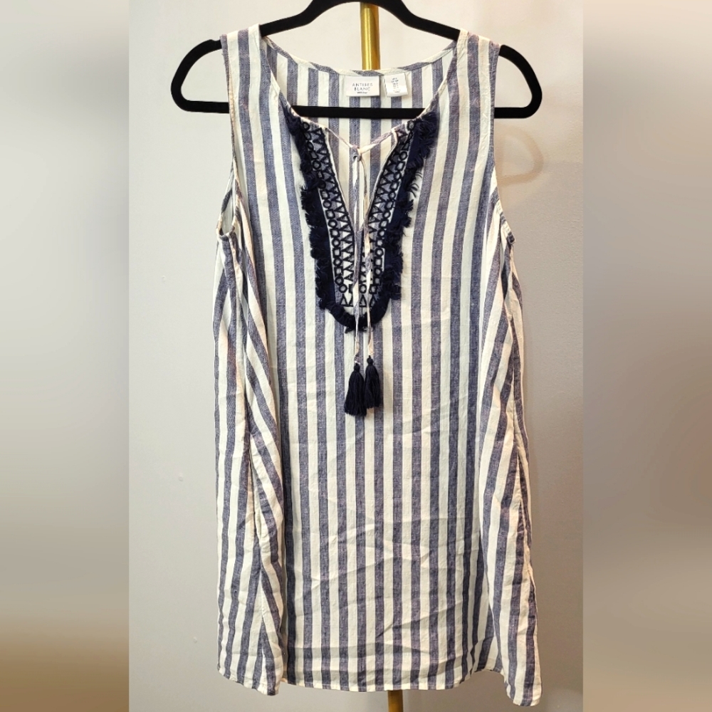 Antibes Blanc Linen Sleeveless Dress